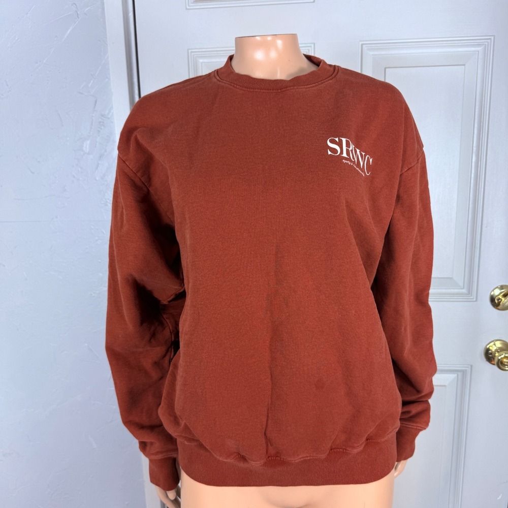 Sporty & Rich Women's Sweatshirt Small Crew neck SRWC Long Sleeve Cotton K3-20